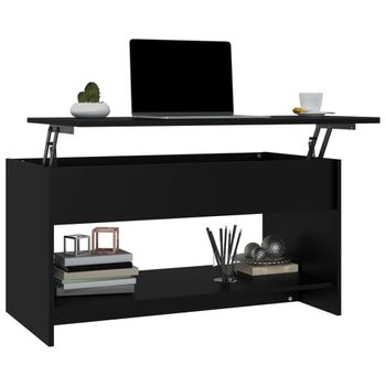 Mesa De Centro Madera Contrachapada Negro 102x50x52,5 Cm