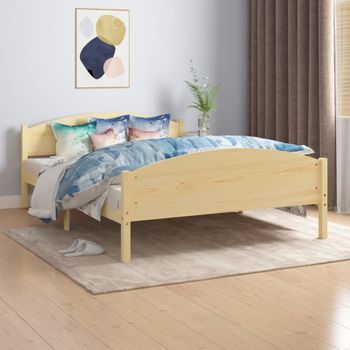 Estructura De Cama De Madera Maciza De Pino 160x200 Cm