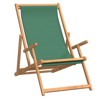 Silla De Playa Plegable De Madera Maciza De Teca Verde