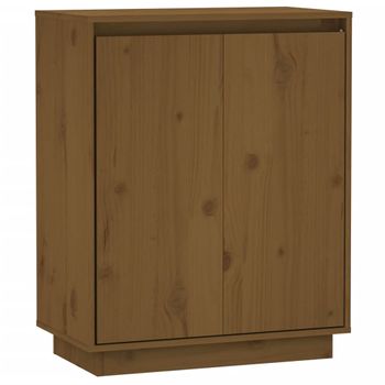 Aparador De Madera Maciza De Pino Marrón Miel 60x34x75 Cm