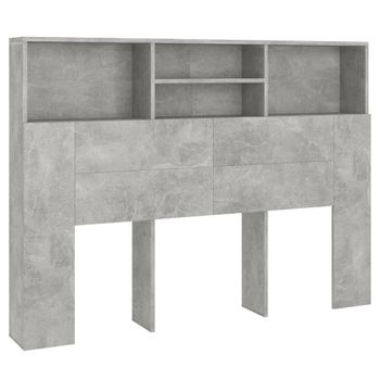 Mueble Cabecero Gris Hormigón 140x19x103,5 Cm