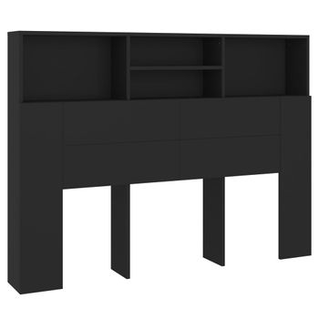 Mueble Cabecero Negro 140x19x103,5 Cm