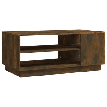 Mesa De Centro Madera De Ingeniería Roble Ahumado 102x55x43 Cm Marrón