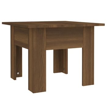 Mesa De Centro Madera Contrachapada Marrón Roble 55x55x42 Cm