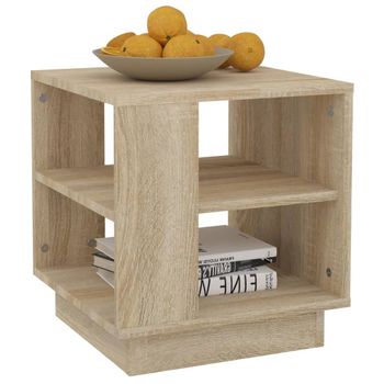 Mesa De Centro Madera Contrachapada Roble Sonoma 40x40x43 Cm Beige