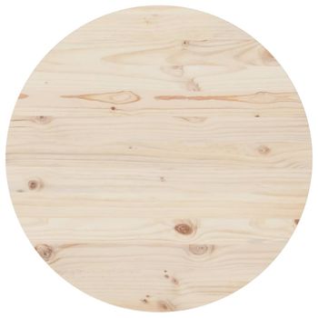 Superficie De Mesa Madera Maciza De Pino Ø80x2,5 Cm Marrón