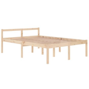 Cama Para Personas Mayores Madera Maciza De Pino 140x200 Cm Marrón