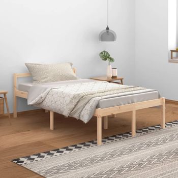 Cama Para Personas Mayores Madera Maciza De Pino 120x200 Cm