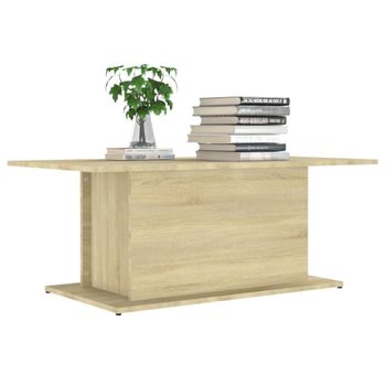 Mesa De Centro Madera De Ingeniería Roble Sonoma 102x55,5x40 Cm Beige