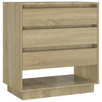 Aparador De Madera Contrachapada Roble Sonoma 70x41x75 Cm Marrón