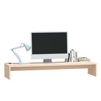 Soporte Para Monitor Madera Maciza De Pino 100x27x15 Cm Marrón