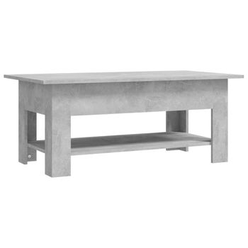 Mesa De Centro Madera De Ingeniería Gris Hormigón 102x55x42 Cm