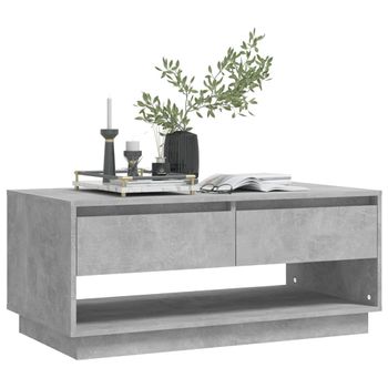 Mesa De Centro Madera Contrachapada Gris Hormigón 102,5x55x44cm