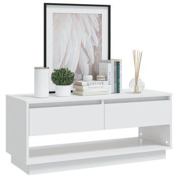 Mueble Para Tv Madera Contrachapada Blanco 102x41x44 Cm