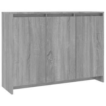 Aparador De Madera De Ingeniería Gris Sonoma 102x33x75 Cm