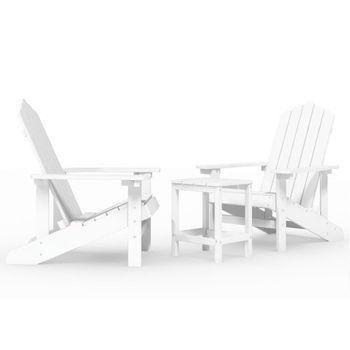 Sillas De Jardín Adirondack Con Mesa Hdpe Blanco