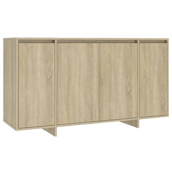 Aparador De Madera Contrachapada Roble Sonoma 135x41x75 Cm Beige