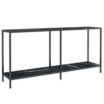 Mesa Consola Vidrio Templado Negro 160x35x75,5 Cm