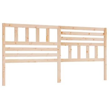 Cabecero De Cama Madera Maciza De Pino 206x4x100 Cm Marrón