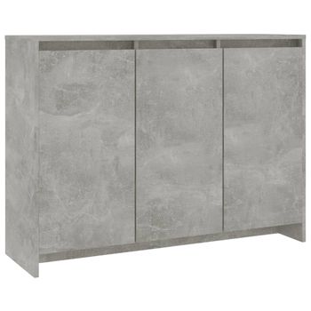 Aparador De Madera Contrachapada Gris Hormigón 102x33x75 Cm