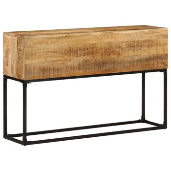 Mesa Consola De Madera De Mango Rugosa 120x30x75 Cm Marrón