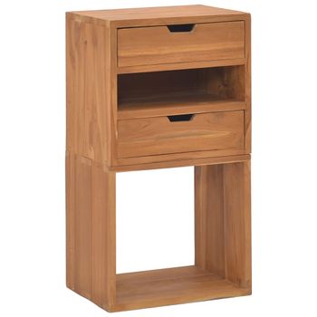 Mueble De Almacenaje Madera Maciza De Teca 40x30x76 Cm Marrón