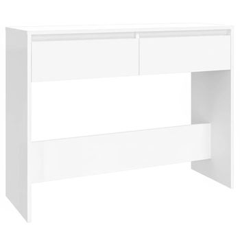 Mesa Consola Madera De Ingeniería Blanca 100x35x76,5 Cm