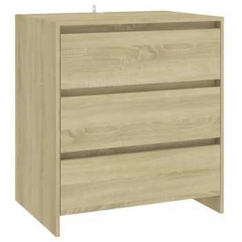 Aparador De Madera Contrachapada Roble Sonoma 70x41x75 Cm Marrón