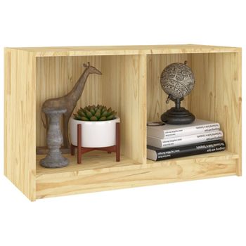 Mueble De Tv De Madera Maciza De Pino 70x33x42 Cm Marrón