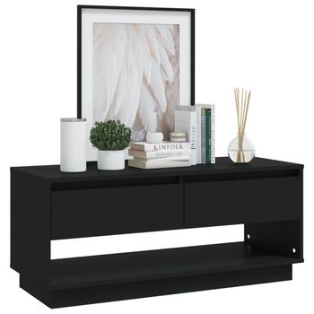 Mueble Para Tv Madera Contrachapada Negro 102x41x44 Cm