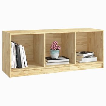 Mueble De Tv Madera Maciza De Pino 104x33x41 Cm Marrón