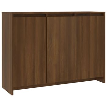 Aparador De Madera De Ingeniería Marrón Roble 102x33x75 Cm