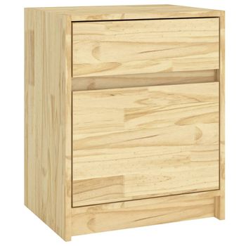 Mesita De Noche Madera Maciza De Pino 40x31x50 Cm Marrón