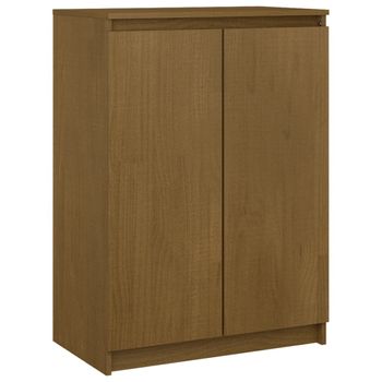 Aparador Madera Maciza De Pino Marrón Miel 60x36x84 Cm