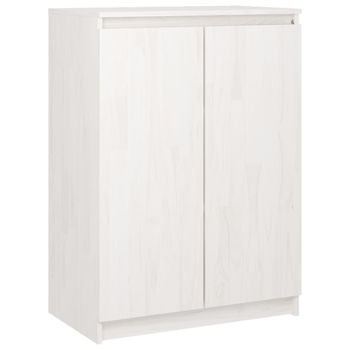 Aparador Madera Maciza De Pino Blanco 60x36x84 Cm