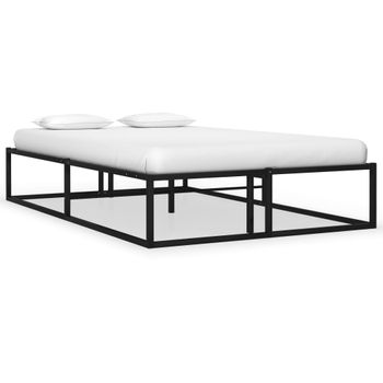 Estructura De Cama De Metal Negra 120x200 Cm