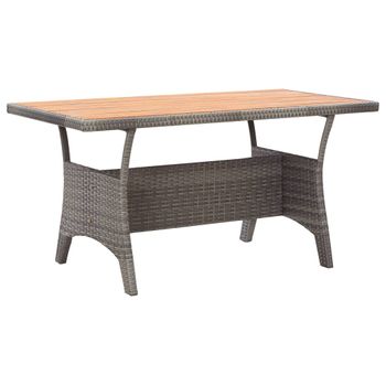 Mesa De Jardín De Madera Maciza De Acacia Gris 120x70x66 Cm