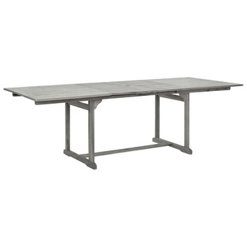 Mesa De Comedor Jardín Madera Maciza Acacia (160-240)x100x75 Cm Gris