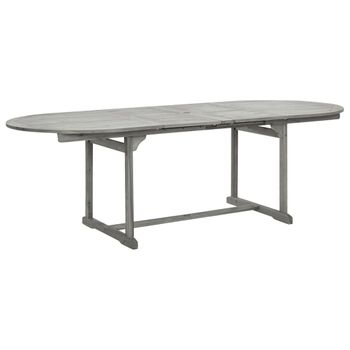 Mesa De Comedor Jardín Madera Maciza Acacia (160-240)x100x75 Cm Gris