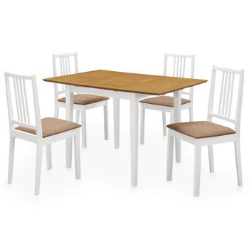 Juego De Muebles De Comedor 5 Piezas Mdf Blanco