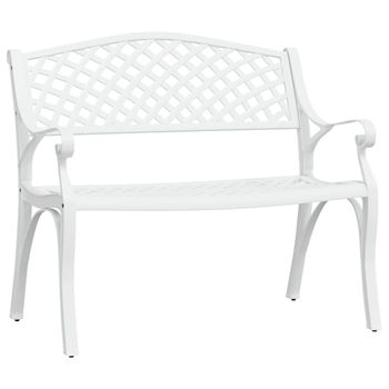 Banco De Jardín De Aluminio Fundido Blanco102 Cm