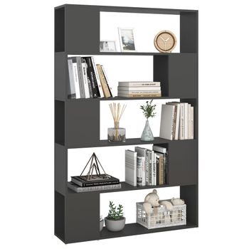 Librería Separador Madera Contrachapada Gris 100x24x155 Cm