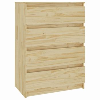 Mueble Auxiliar Madera Maciza De Pino 60x36x84 Cm Marrón