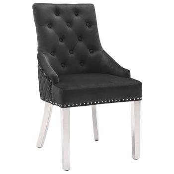 Silla De Comedor De Terciopelo Negro