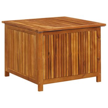 Caja De Almacenaje De Jardín Madera Maciza Acacia 75x75x58 Cm Marrón