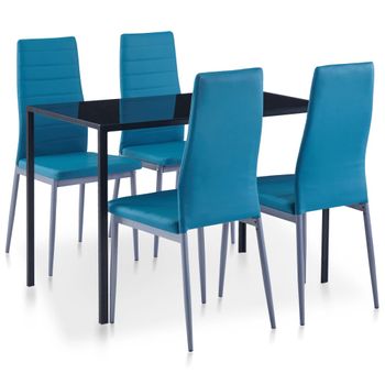 Conjunto De Mesa Y Sillas De Comedor 5 Piezas Azul