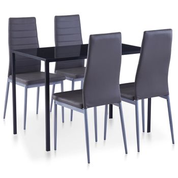 Conjunto De Mesa Y Sillas De Comedor 5 Piezas Gris