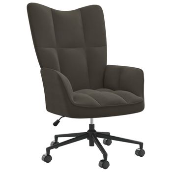 Silla De Relajación De Terciopelo Gris Oscuro