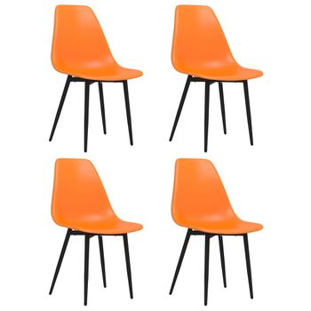 Sillas De Comedor 4 Unidades Pp Naranja