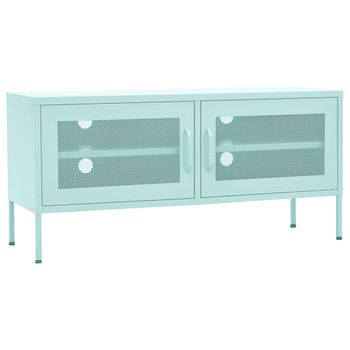 Mueble Para Tv De Acero Verde Menta 105x35x50 Cm